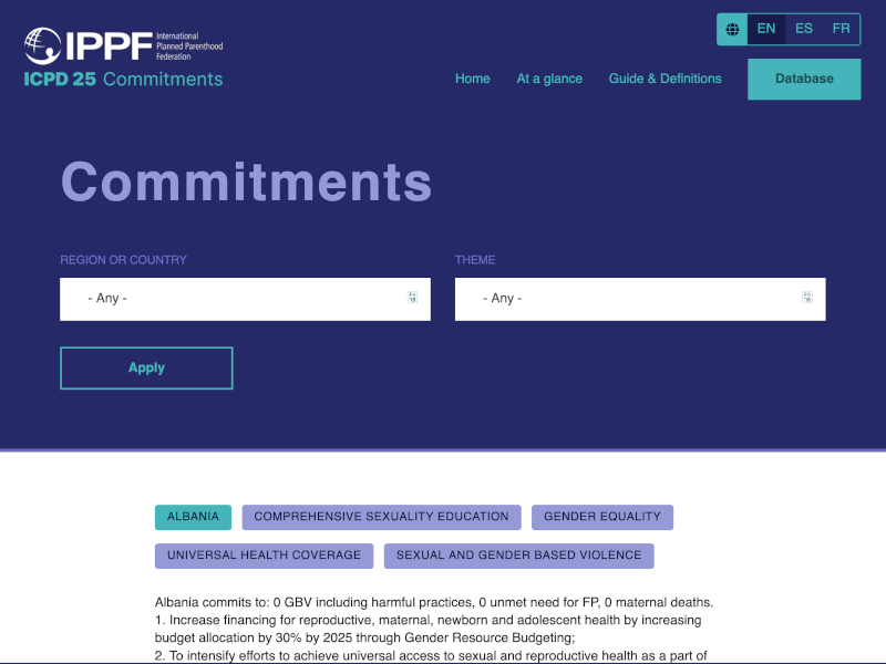 Database search interface