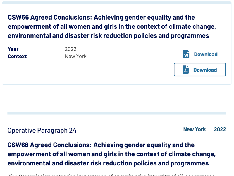 Database search results